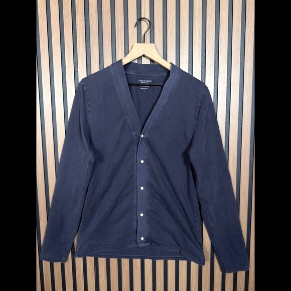 Officine Generale Cardigan Small Mens Blue Navy 5 Mother of Pearl Button Cotton - Picture 1 of 7